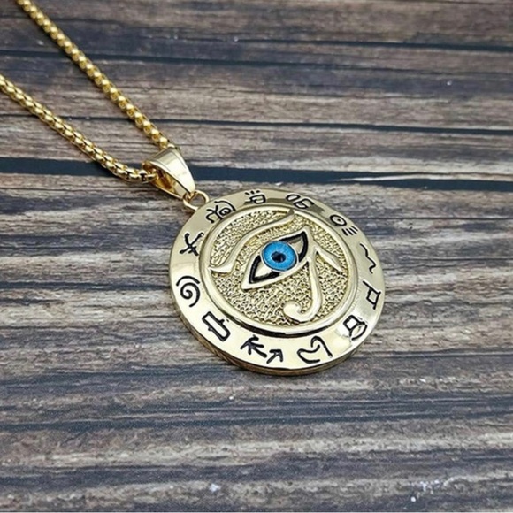 Steel Ancient Egyptian Pendant (Silver and Gold Available) - Picture 4 of 4